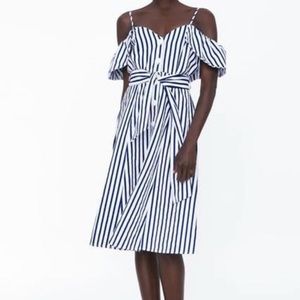 NWOT ZARA BASIC striped dress (w/ inner shorts)